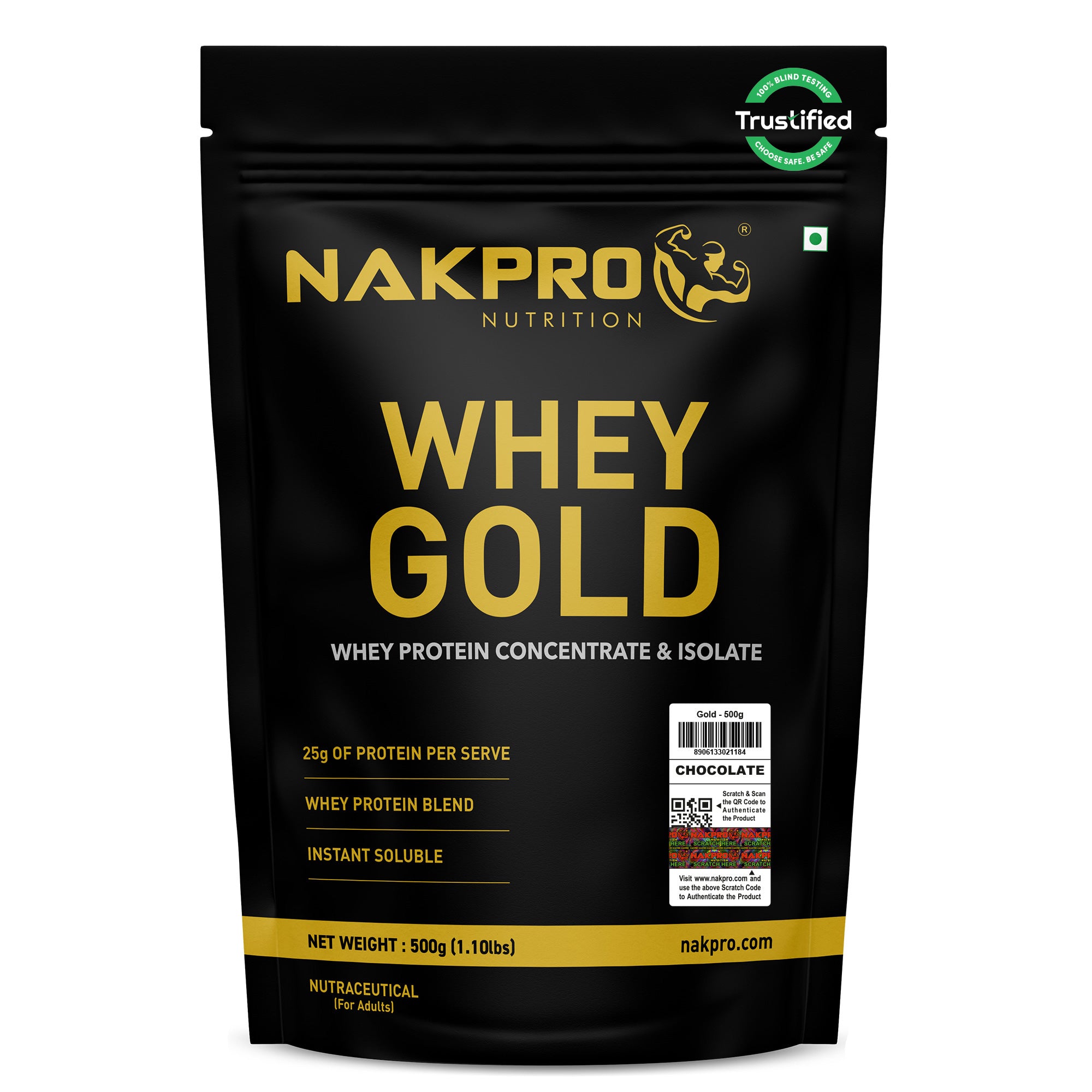 NAKPRO Whey Gold Whey Protein Blend | 500 g | Chocolate