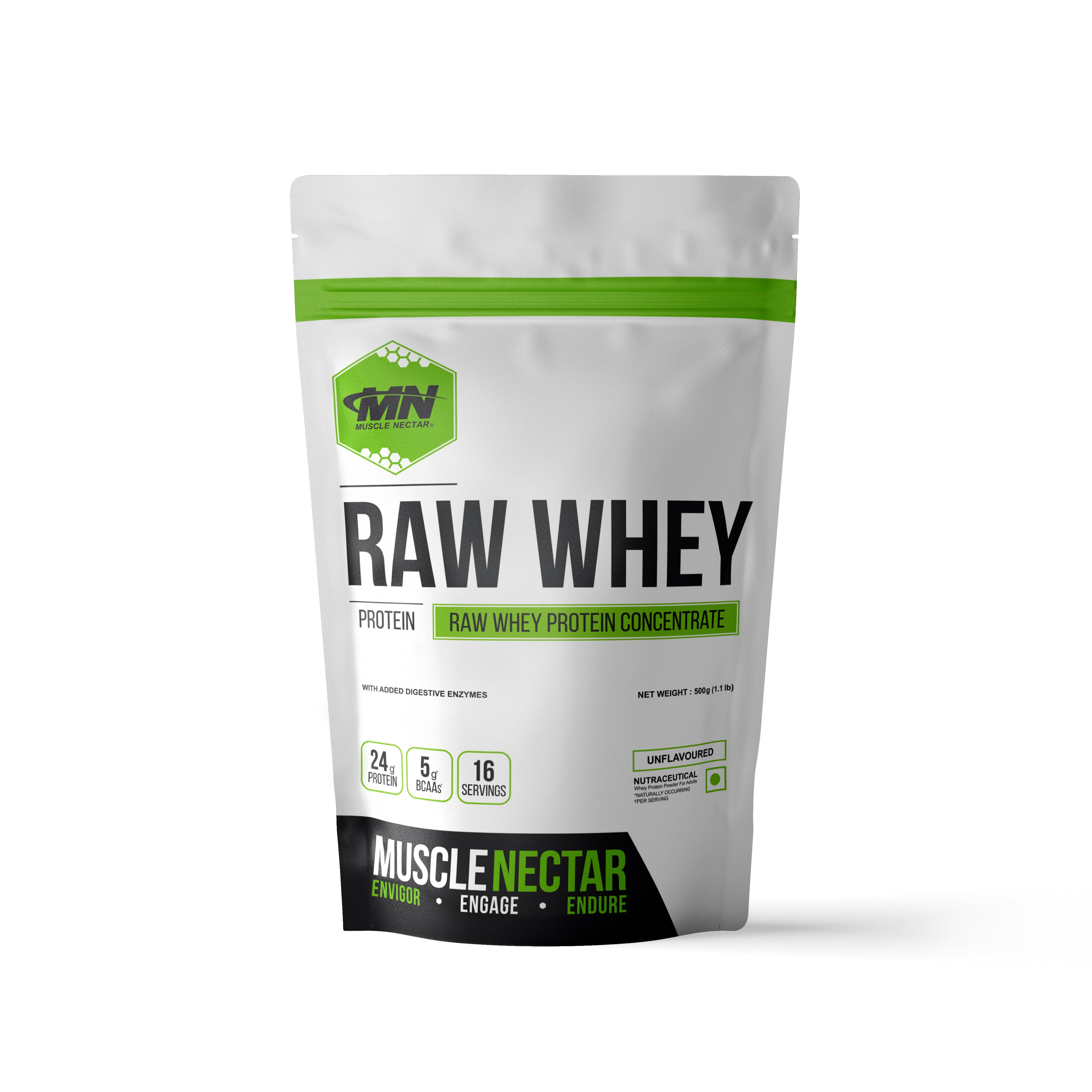 Muscle Nectar Raw Whey Concentrate | 500 g | Unflavoured