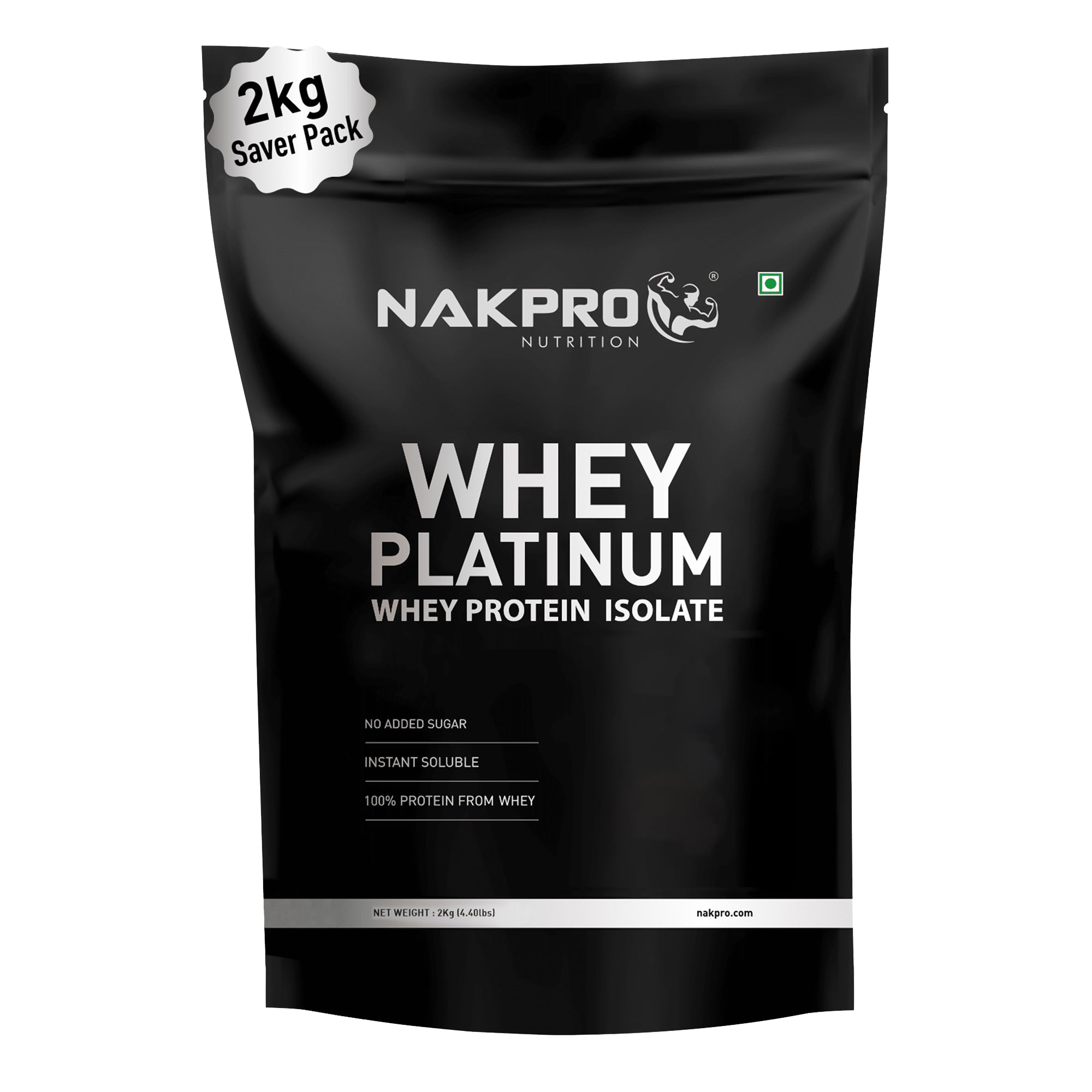 NAKPRO Platinum Raw Whey Protein Isolate | 2 kg | Unflavoured