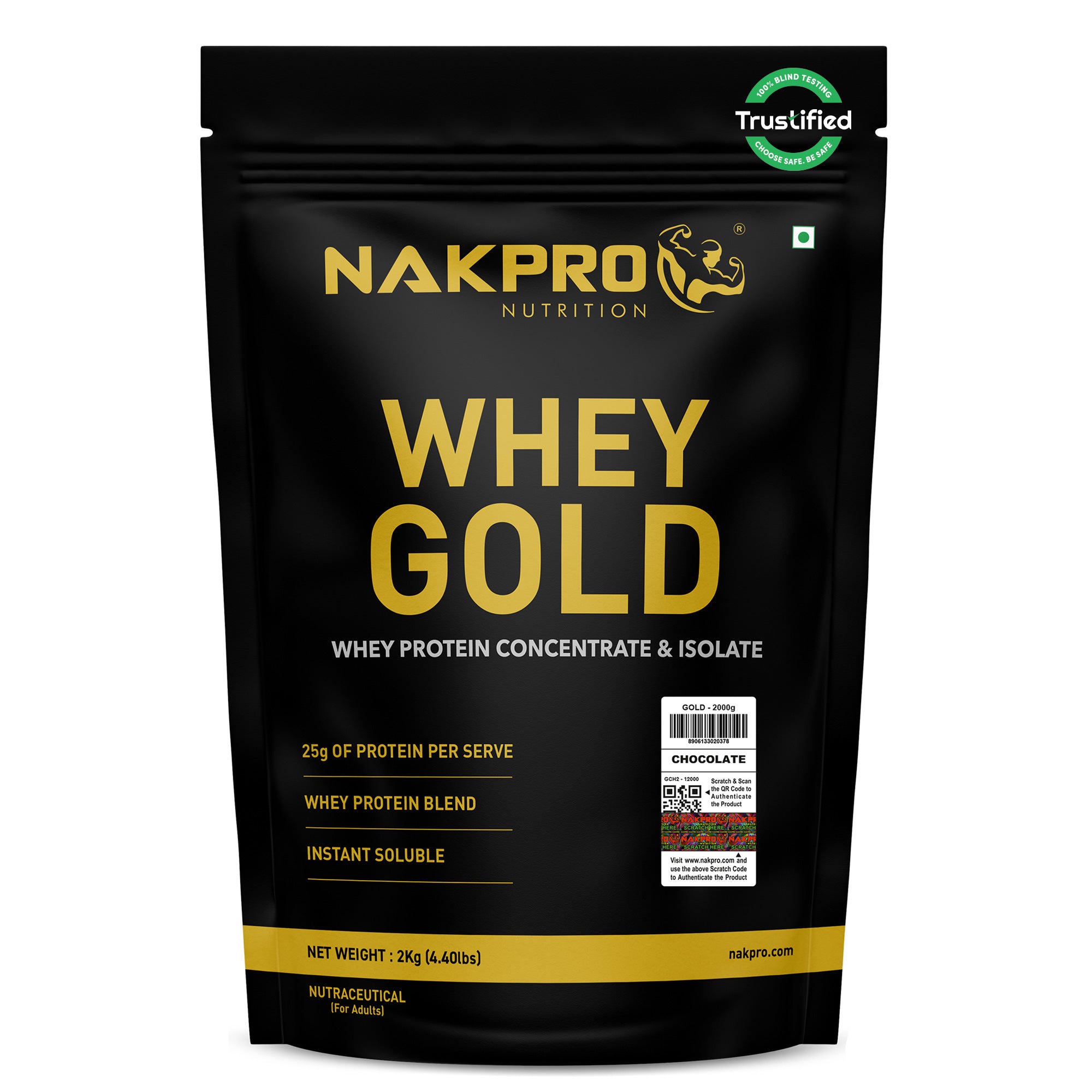 NAKPRO Whey Gold Whey Protein Blend | 2 kg | Chocolate